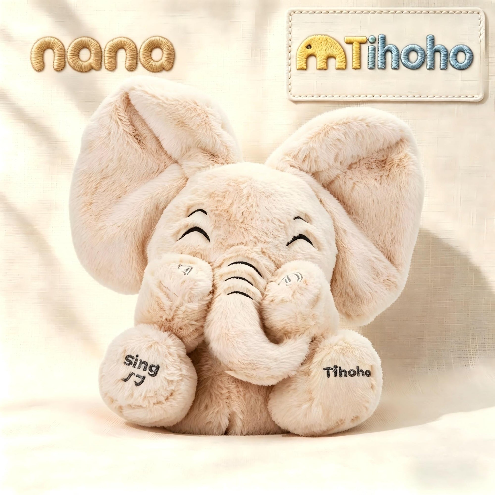 Tihoho Nana Soothing Interactive Elephant Plush for Infants & Toddlers